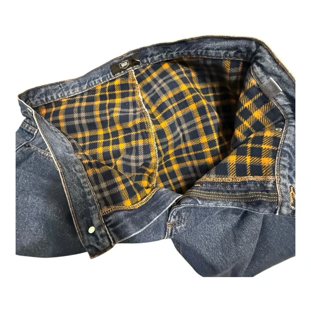 Berkley Jensen Flannel Lined Carpenter Jeans Cargo Pants Tool Pockets Mens 40x29